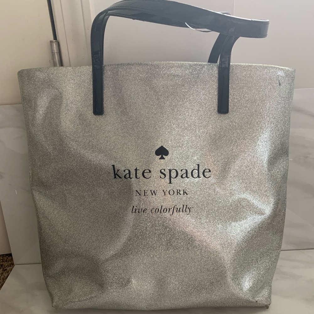 Kate Spade silver glitter tote🤎